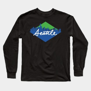 Seattle Cursive Skyline Long Sleeve T-Shirt